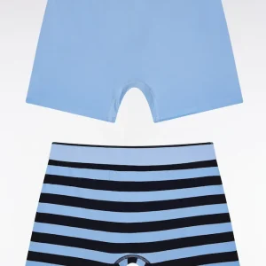 Alternative view of Lot de deux boxers en jersey de coton stretch ciel