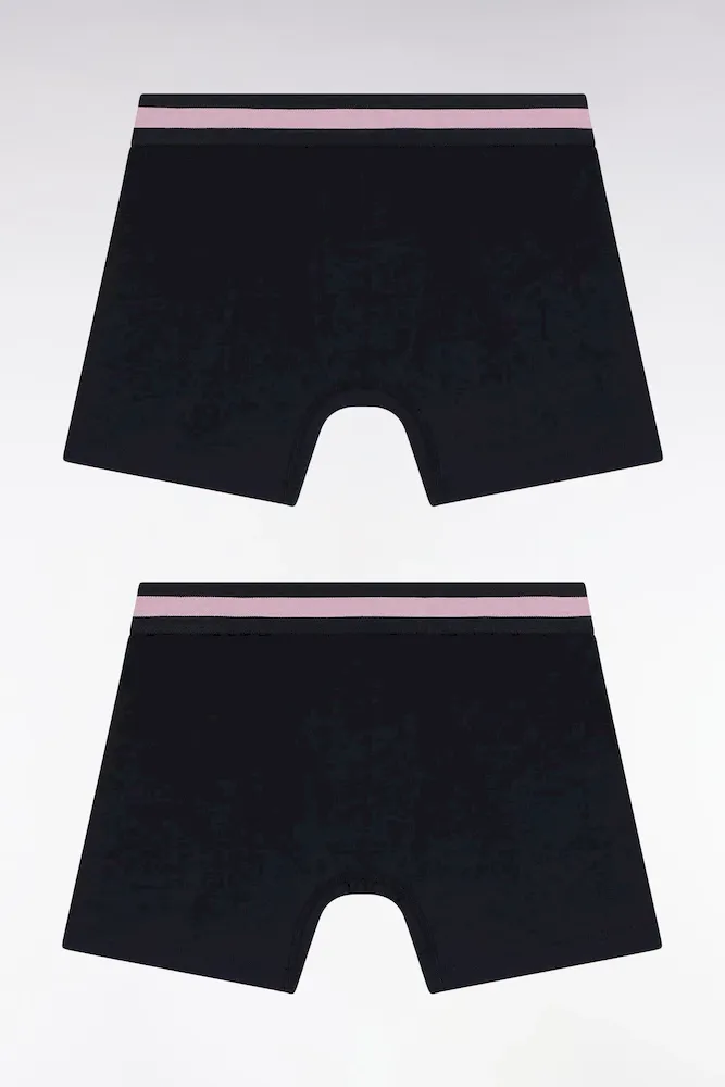 Lot De Deux Boxers En Jersey De Coton Stretch Marine