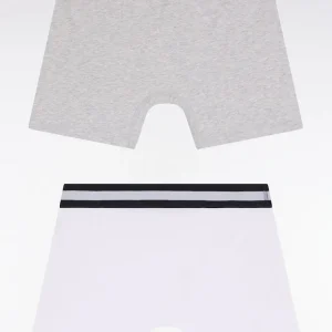 Alternative view of Lot de deux boxers en jersey de coton stretch blanc et gris