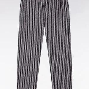 Alternative view of Pyjama long en jersey de coton marine pantalon à motifs roses