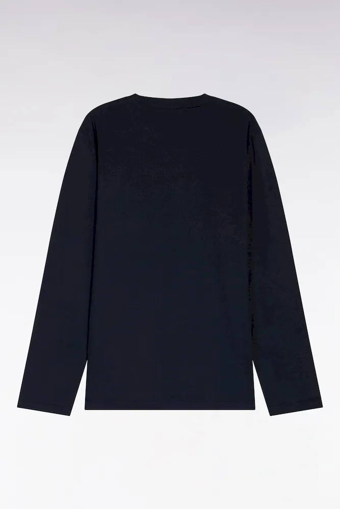 Pyjama long en jersey de coton marine pantalon à motifs roses – Bild 3