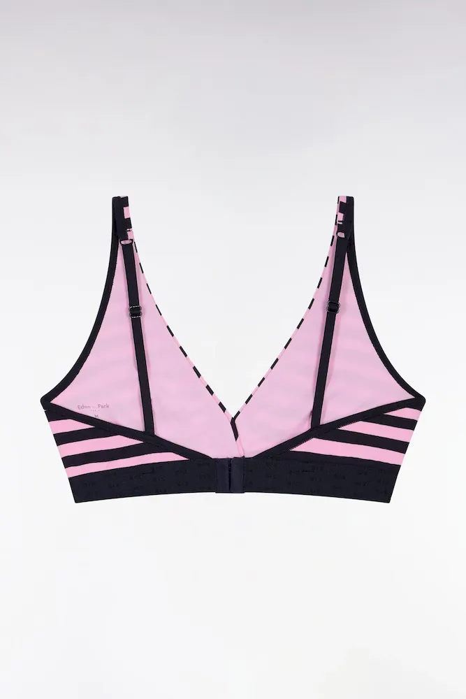 Soutien-gorge En Jersey Stretch Cerclé Rose Et Marine Siglé