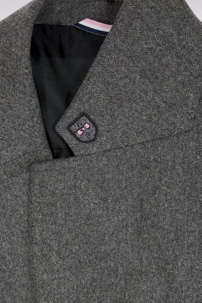 Veste blazer en flanelle de laine grise coupe oversized – Bild 7