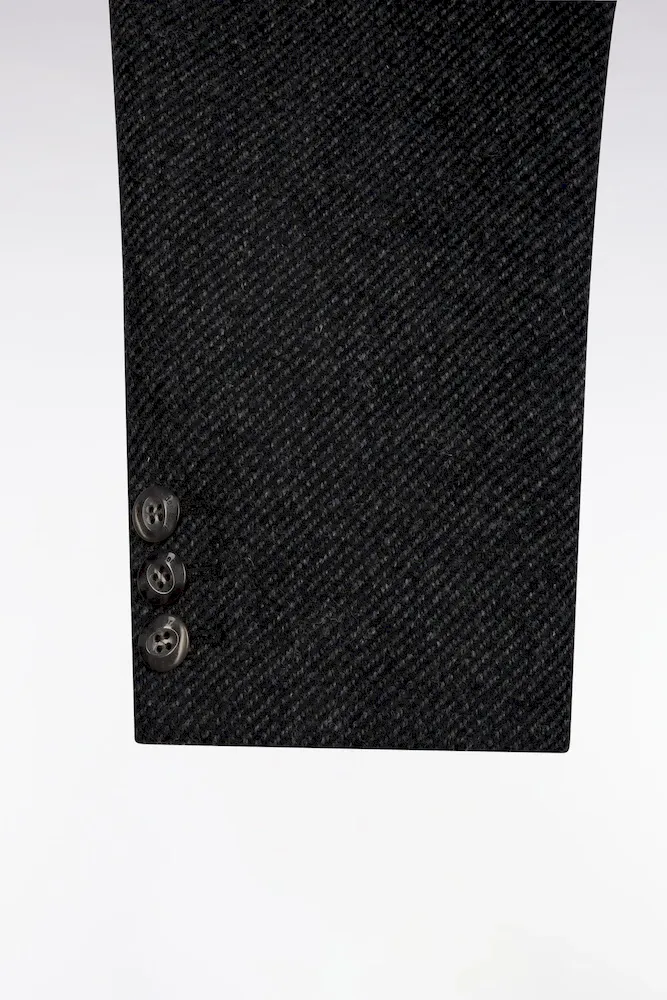 Veste blazer en twill de laine gris coupe Oversized – Bild 6