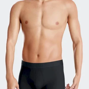 Alternative view of Boxer en coton stretch bleu marine liserés contrastés