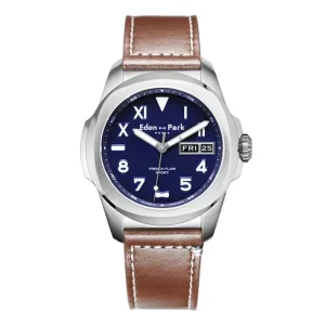 Montre à quartz Jour Date Bleue