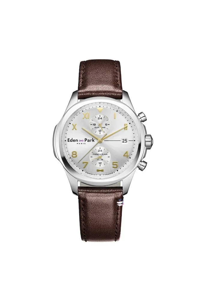 Montre Dual Time Argent soleillé