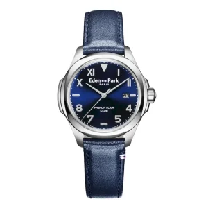 Montre à quartz Cuir Bleu