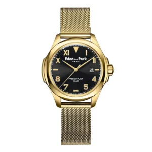 Montre à quartz Noire et Dorée