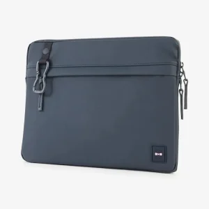 Alternative view of Pochette d'ordinateur en gomme bleu foncé