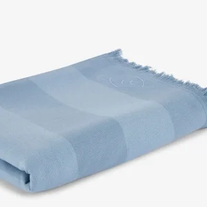 Alternative view of Fouta rayé bleu ciel