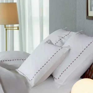 2 taies d'oreiller rectangulaires blanc,marine et rose - Décrochons la lune