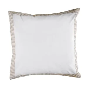 Alternative view of 2 taies d'oreiller carrés blanc et beige - Bulle ovale