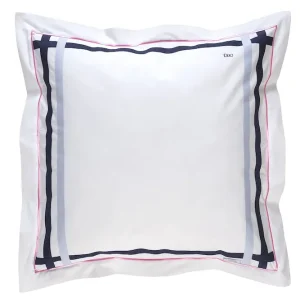 Alternative view of 2 taies d'oreiller carrés marine ciel et rose - Talavalu