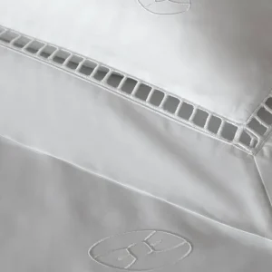 2 taies d'oreiller carrés blancs - Dentelle et Crampon