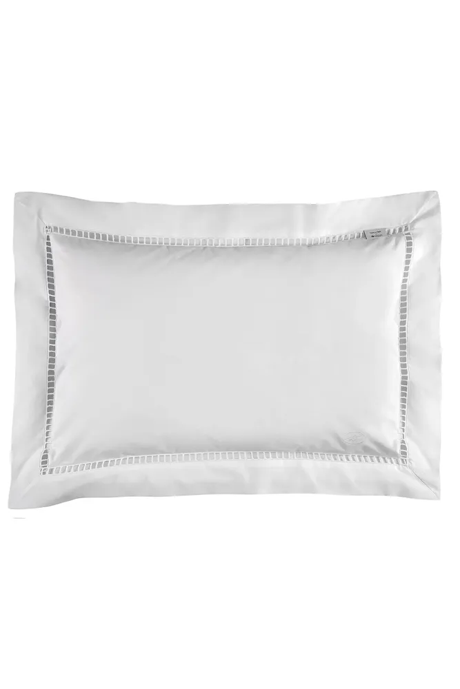 2 Taies D'oreiller Rectangulaires Blancs - Dentelle Et Crampon