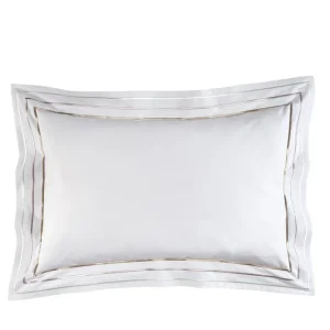 Alternative view of 2 taies d'oreiller rectangulaires blanc et doré - Avec toi et les bleus