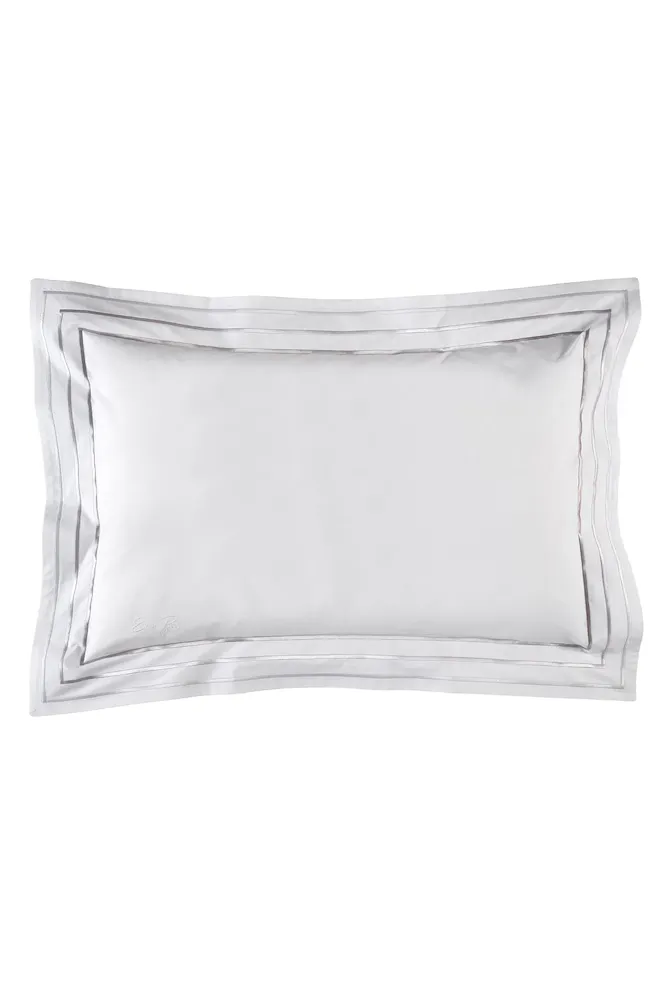 2 Taies D'oreiller Rectangulaires Blanc Et Argenté - Avec Toi Et Les Bleus