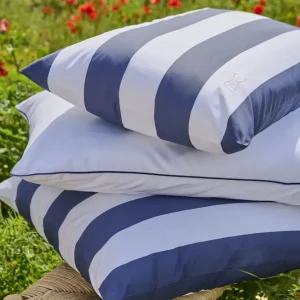 2 taies d'oreiller carrés à rayures marine - A la recherche du ballon perdu