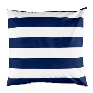 Alternative view of 2 taies d'oreiller carrés à rayures marine - A la recherche du ballon perdu