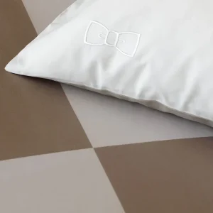 2 taies d'oreiller carrés coupées-cousues beiges - Beau plongeon