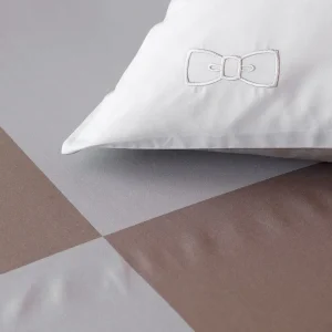 2 taies d'oreiller carrés coupées-cousues grises - Beau plongeon