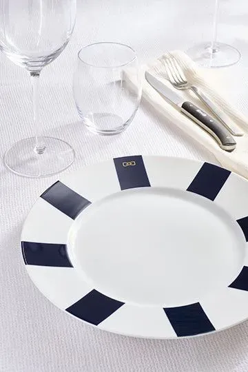 Lot de 6 assiettes marine en porcelaine de Limoges