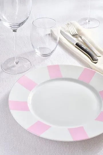 Lot de 6 assiettes roses en porcelaine de Limoges