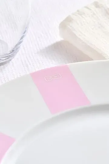 Lot de 6 assiettes roses en porcelaine de Limoges – Bild 2