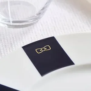 Alternative view of Lot de 6 assiettes à dessert creuses marine en porcelaine de Limoges