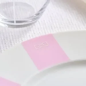 Alternative view of Lot de 6 assiettes à dessert creuses roses en porcelaine de Limoges