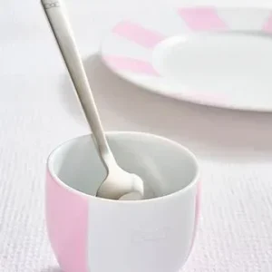 Duo de tasses à café en porcelaine intérieur émaillé rose