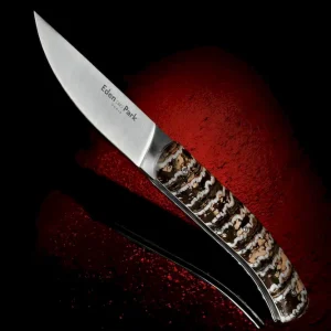 Alternative view of Couteau de poche avec manche en molaire de Mammouth beige