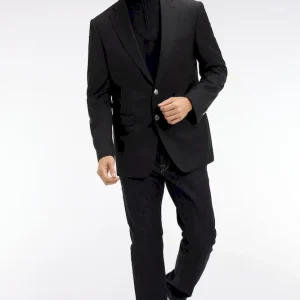 Blazer noir 100 % laine
