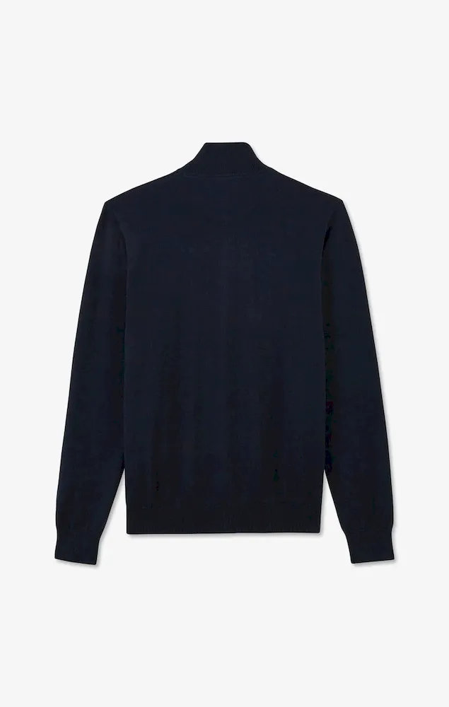 Cardigan bleu marine zippé en coton – Bild 6