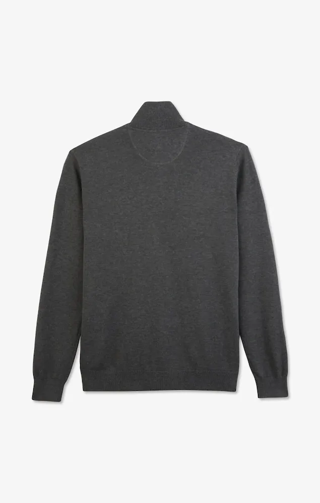 Cardigan gris zippé en coton – Bild 4