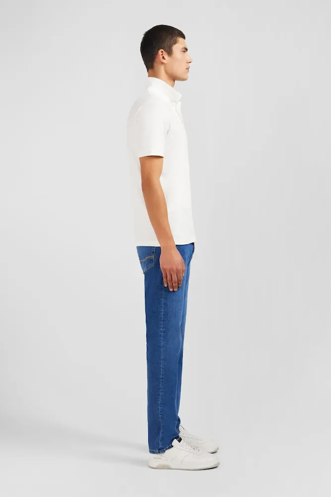 Polo blanc en coton pima stretch – Bild 5