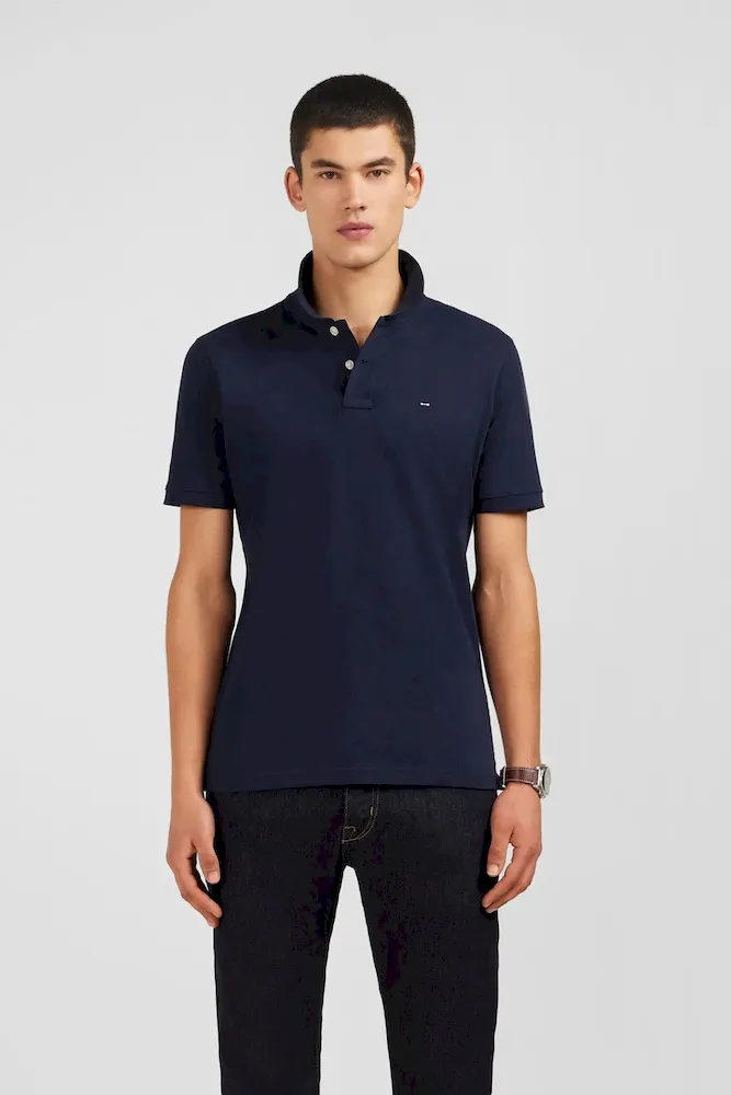 Polo bleu marine en coton pima stretch