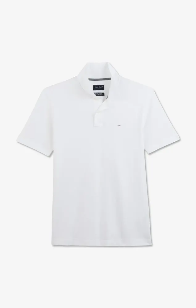 Polo Blanc En Coton Pima Stretch