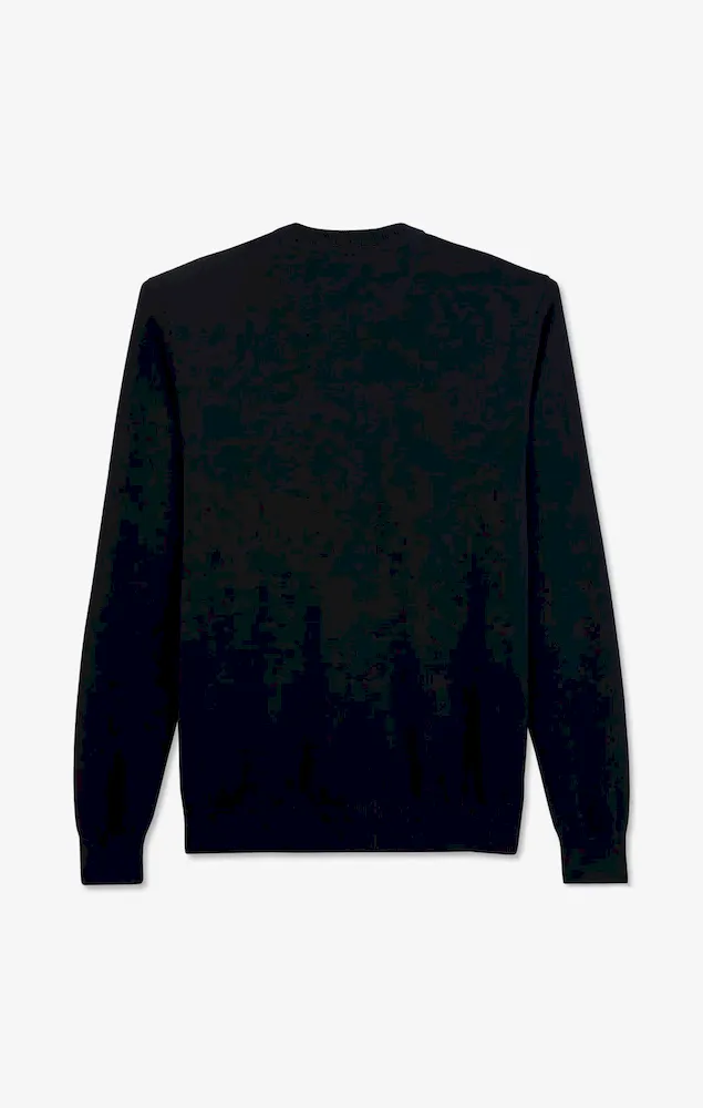 Pull bleu marine à col rond en coton – Bild 6