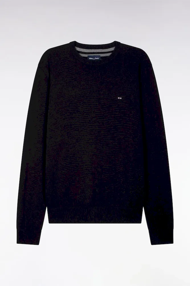 Pull Noir à col Rond En Coton