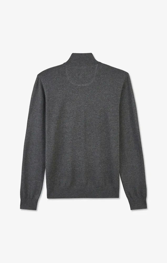 Pull gris à col camionneur en coton – Bild 4