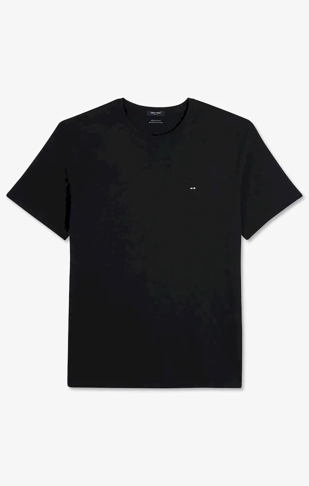 T-shirt Noir Col Rond à manches Courtes
