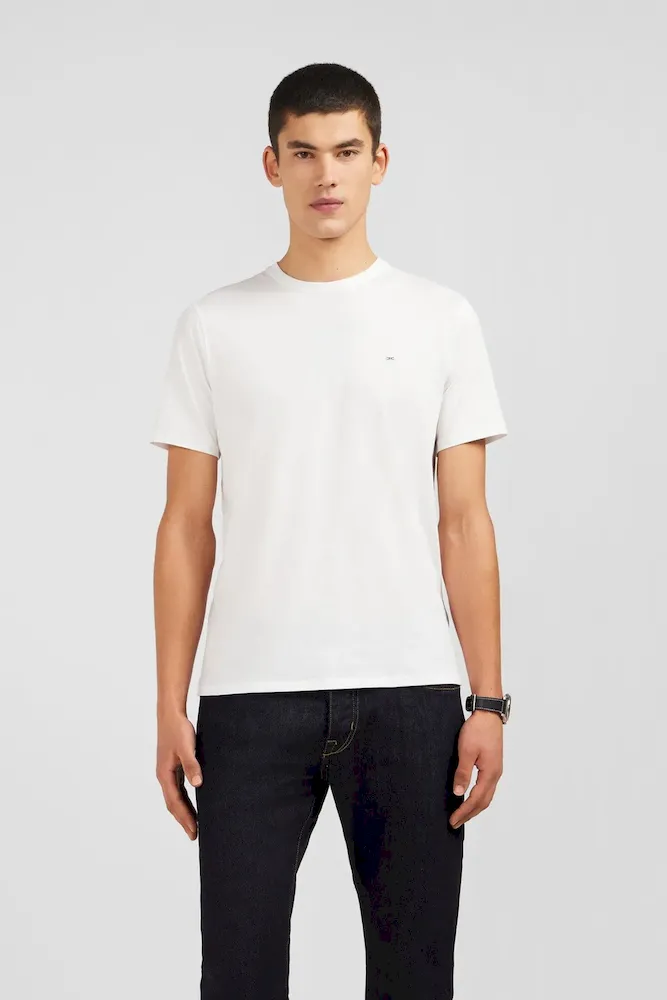T-shirt blanc col rond à manches courtes – Bild 3