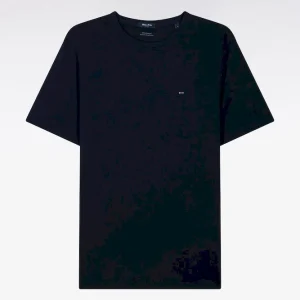 Alternative view of T-shirt bleu marine col rond à manches courtes