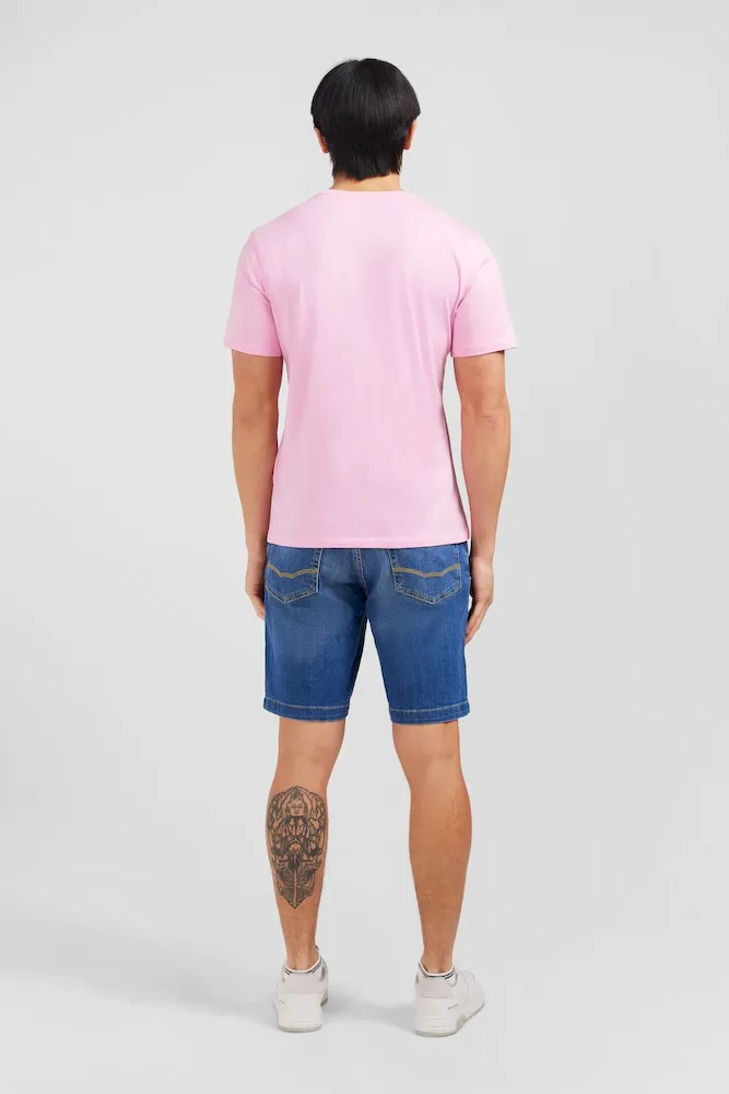 T-shirt rose col V à manches courtes – Bild 5
