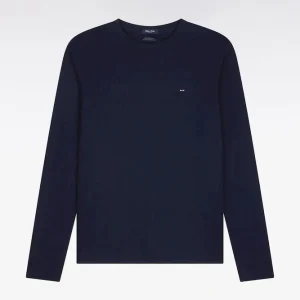 Alternative view of T-shirt bleu marine col rond à manches longues