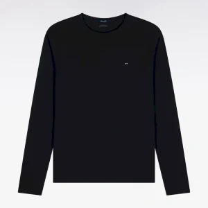 Alternative view of T-shirt noir col rond à manches longues