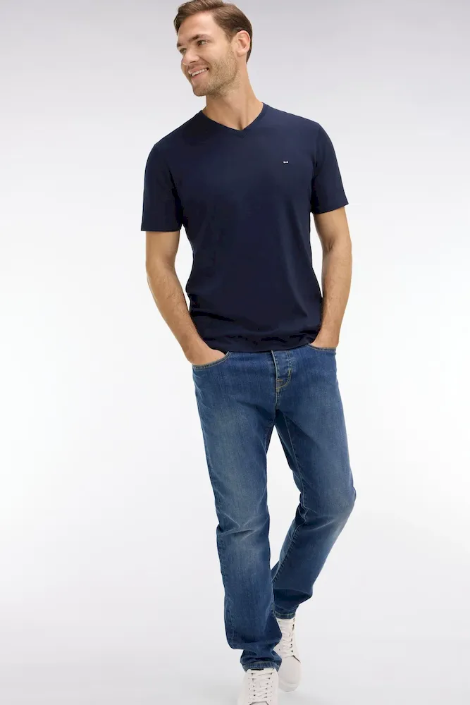 Jean bleu en coton stretch