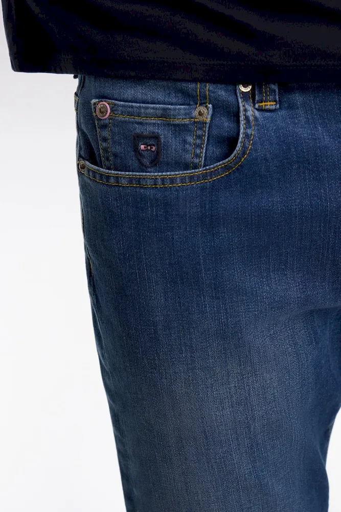 Jean bleu en coton stretch – Bild 4